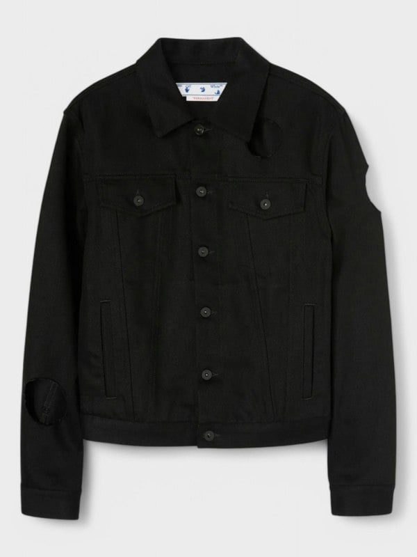 Off - White Meteor Slim Denim Jacket Black - Supplied FashionOff - White