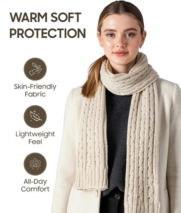 VIA MONTEN Women’s Neck Warmer Scarf, Soft Knitted Winter Loop Scarf for Cold Weather and Daily Wear