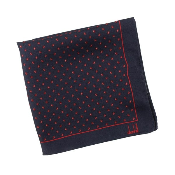 Dunhill mulberry silk pocket square Luxurious silk with a hexbolt pattern