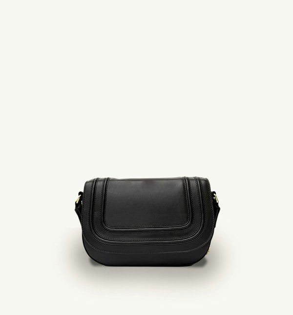 Apatchy London The Mimi Midi Black Leather Bag