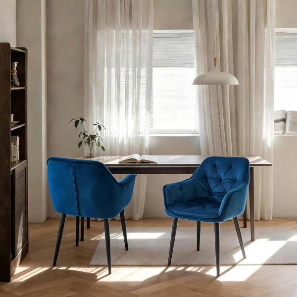 Groundlevel Set of 2 Velvet Upholstered Dining Chairs