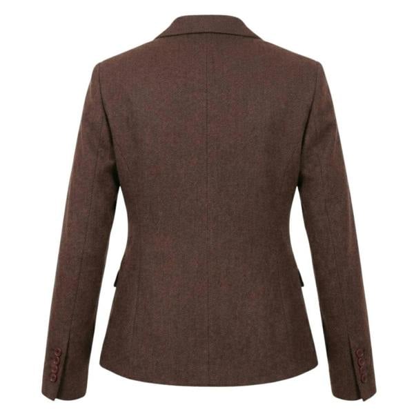 IMW-04 - Women's Brown Tweed Herringbone Blazer Waistcoat-TruClothing