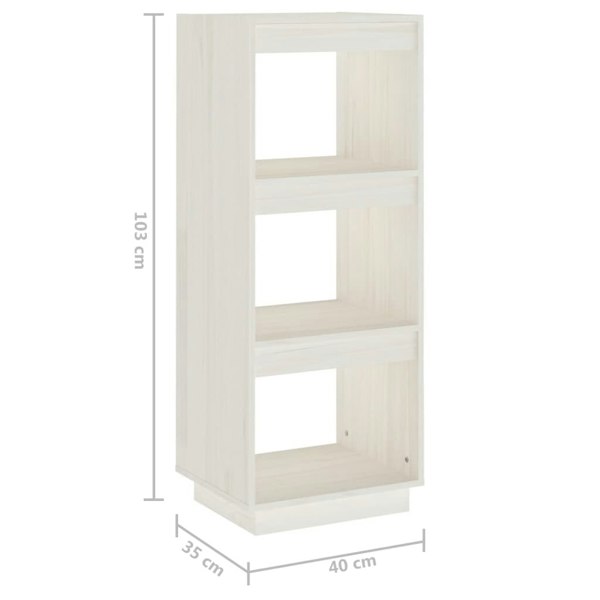 Berkfield Book Cabinet/Room Divider White 40x35x103 cm Solid Pinewood