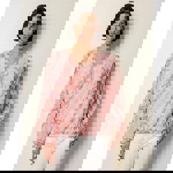 Blue Vanilla Abstract Print Puffball Top