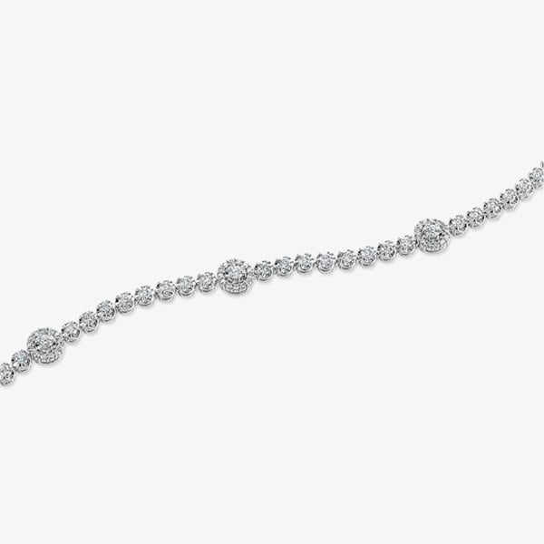T. H. Baker 18ct White Gold 2.50ct Diamond Cluster Bracelet HSB1015(2.50CT)S