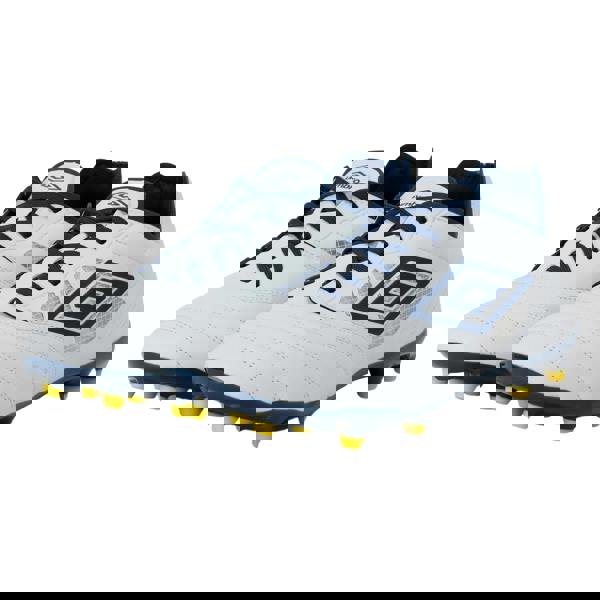 Umbro Mens Tocco IV Premier Firm Ground Football Boots - White/Poseidon/Blazing Yellow - 