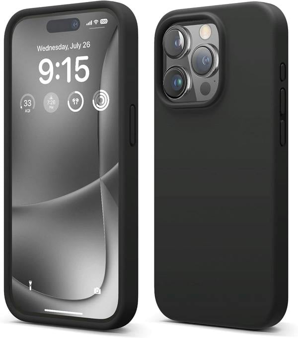 BMW Signature Liquid Silicone Case for iphone 15 Pro 6.1" Black - BMHMP15LSILBK2