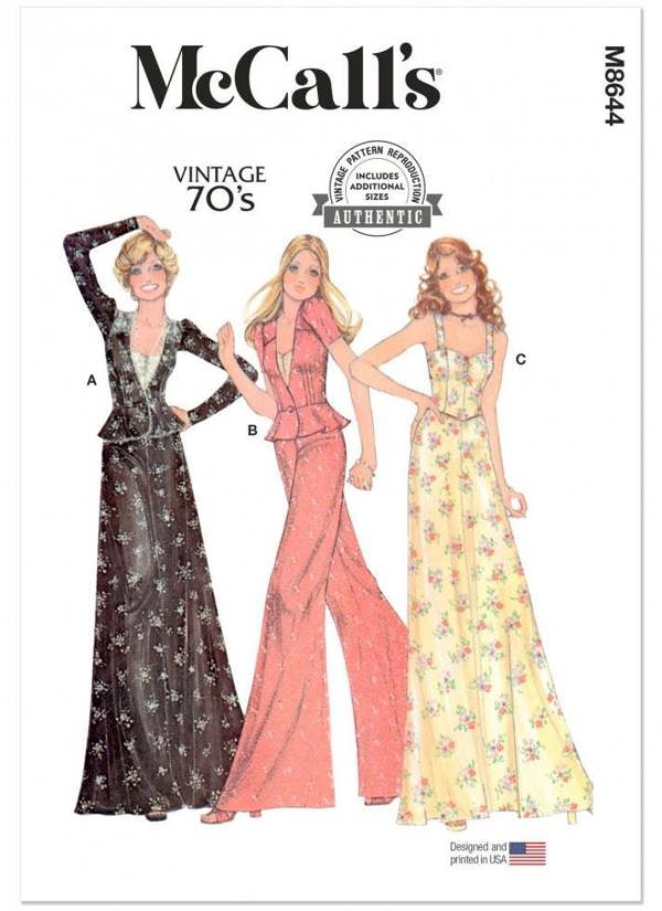 McCalls 8644 Paper Sewing Pattern – Women's Vintage Jacket, Top, Skirt & Trousers, Size 8-16, Intermediate