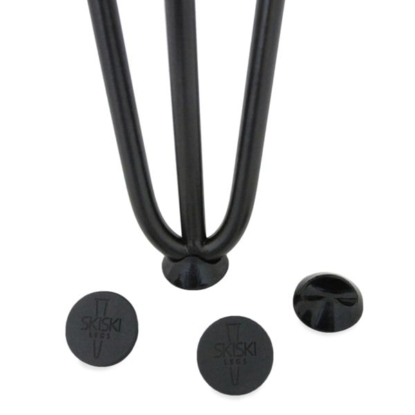SkiSki 4 x 12" Hairpin Legs - 2 Prong - 12mm - Black