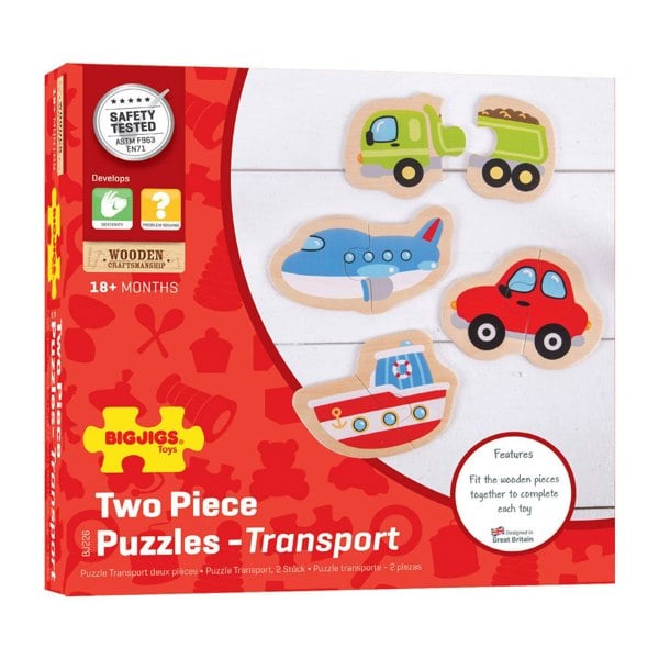 Bigjigs Toys Two Piece Puzzles (Transport)