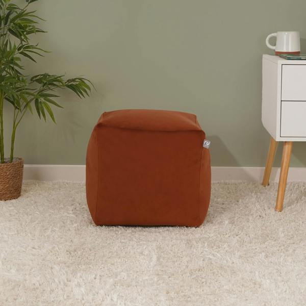 Rucomfy Velvet Cube Bean Bag Pouffe Footstool