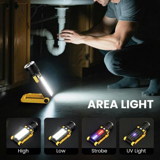 Havendro Multi Function Portable LED Torch Flashlight USB Rechargeable Light