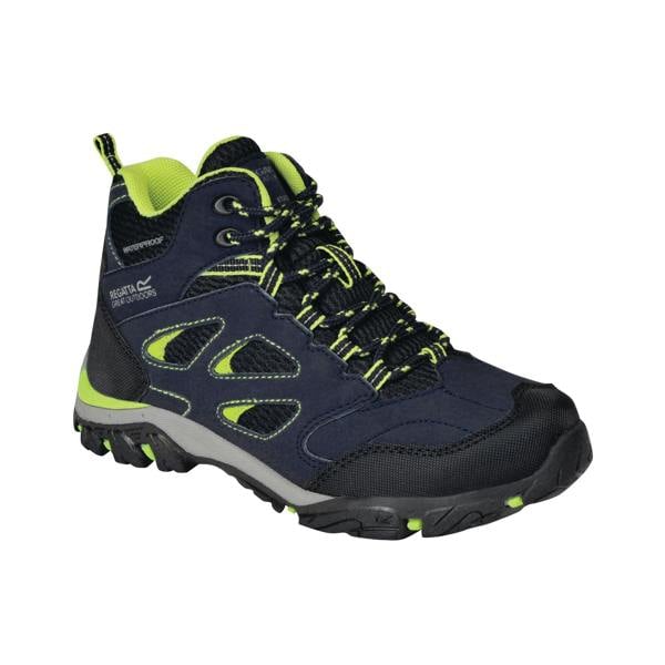 Regatta Childrens/Kids Holcombe IEP Junior Hiking Boots - Navy/Lime Punch - 