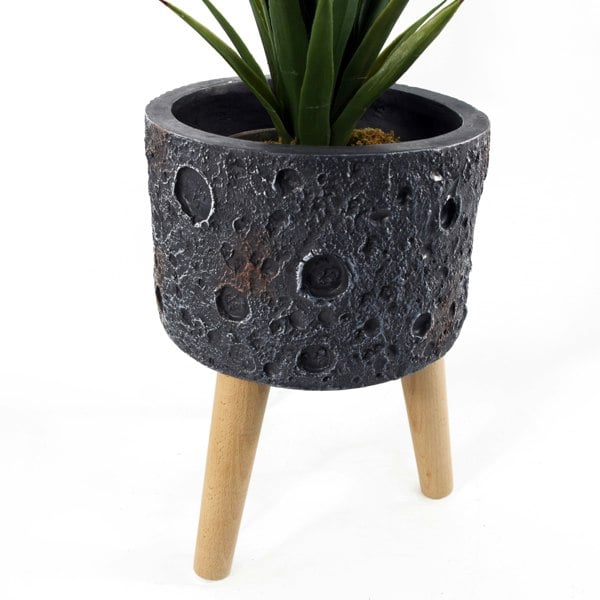 Leaf 35cm x 24cm Large Lunar Black Planter