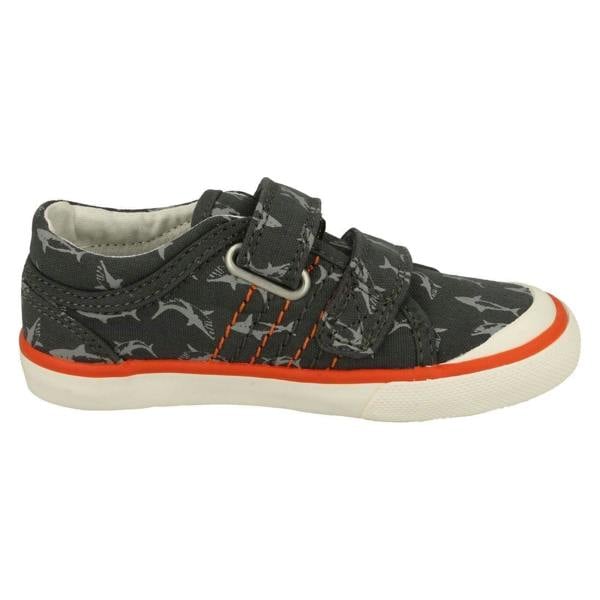 Start-rite Boys Startrite Shark Detailed Canvas Shoes Wave
