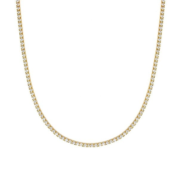 Say It With Tennis Necklace - Yellow Gold Plated