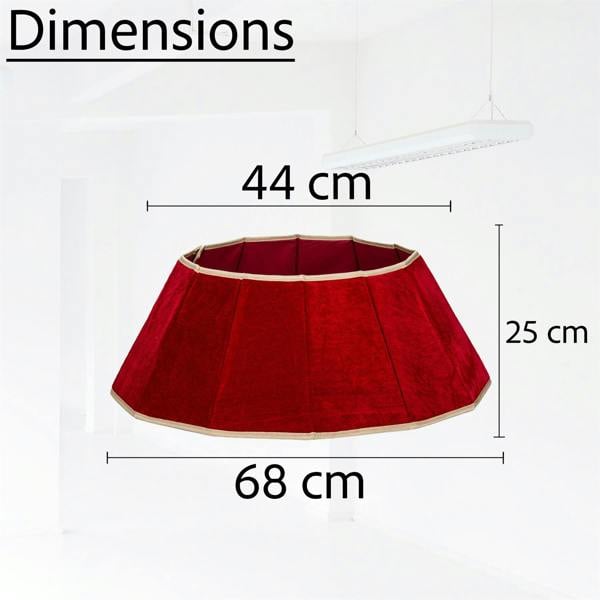 26.8 Inch Red Velvet Diamond Shape Christmas Tree Collar with Foldable Design image 3
