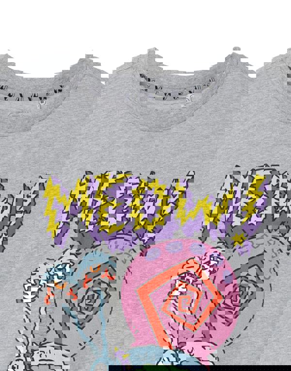 SpongeBob SquarePants Mens Grey Meow Gary Short Sleeved T-Shirt