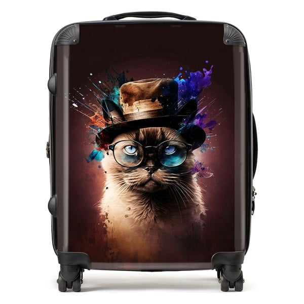 Warren Reed Siamese Cat Face Splashart Suitcase