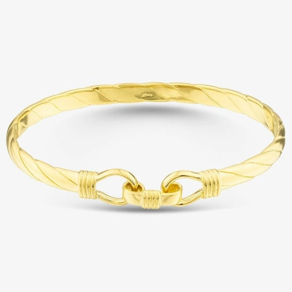 T. H. Baker Gold Plated Medium Solid Hook Bangle S8033Y