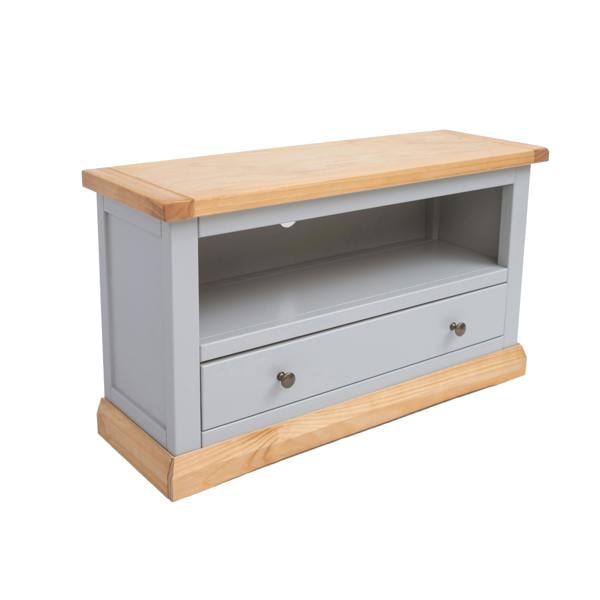 Cabinet Bits Bomporto Light Grey 1 Drawer TV Cabinet Brass Knob