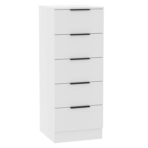 Vida Designs Trega 5 Drawer Narrow Chest, Black