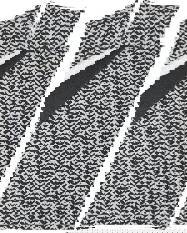 Smart Living Luxurious GEO JACQUARD Fleece Duvet Cover with Pillowcases - Charcoal