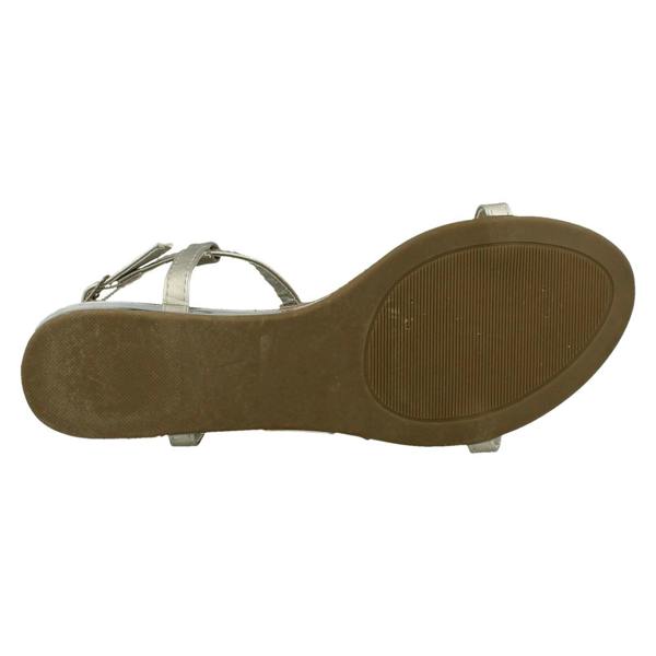 Savannah Ladies Savannah Flat T Bar Diamante Trim Casual Sandal
