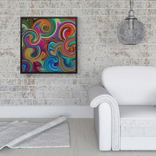 Warren Reed Colourful Wave Pattern Framed Canvas