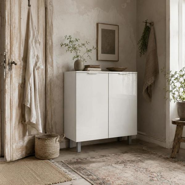 Wyld Haus Conoyo Wooden White 5 Shelf Shoe Storage Cupboard