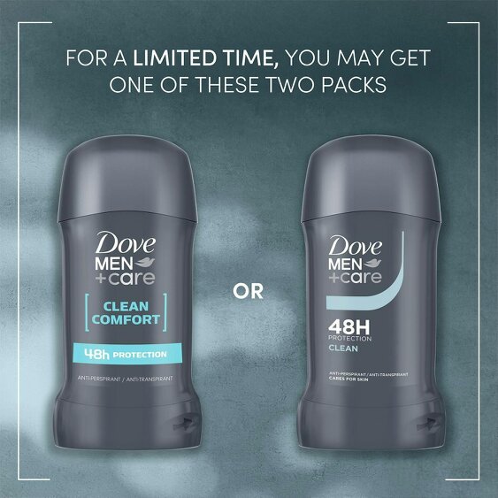 Dove Men+Care 4 Packs Dove Men+Care 48H Protection Clean Comfort Anti-Perspirant, 50ml