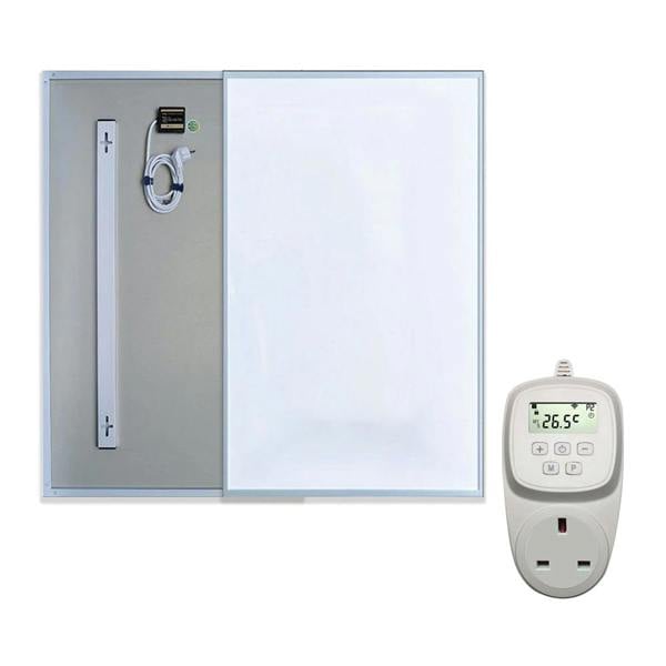 ENER-J ENERJ 600W Infrared Panel Heater with Thermostat | Wall or Ceiling Mounted Electric Heating for Home & Office, Energy Efficient & Silent