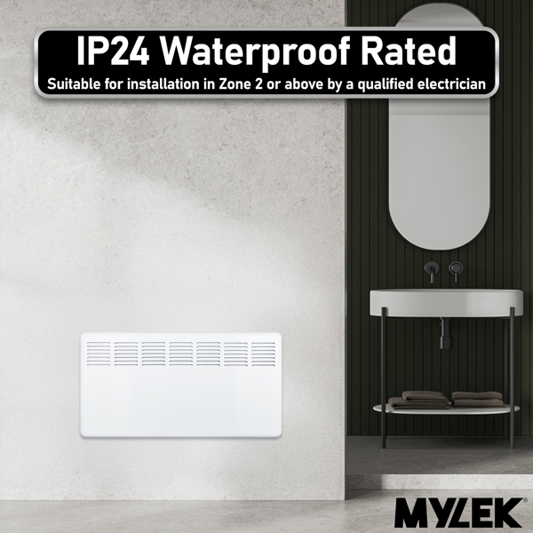 MYLEK Panel Heater 2KW Eco Smart WiFi App Radiator Electric Low Energy with Timer and Thermostat