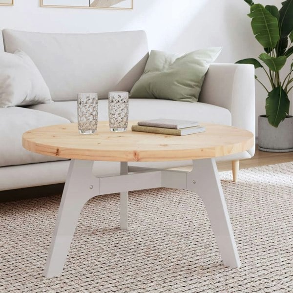Berkfield Table Top Round �_�”�_80x3 cm Solid Wood Pine