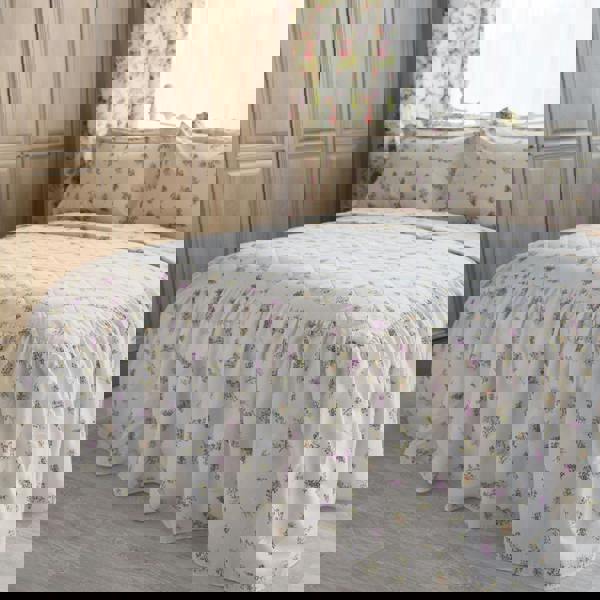 Belledorm Delphine Bedspread - White/Yellow/Pink