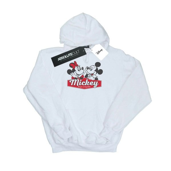 Disney Womens/Ladies Mickie And Minnie 90 Years Hoodie - White