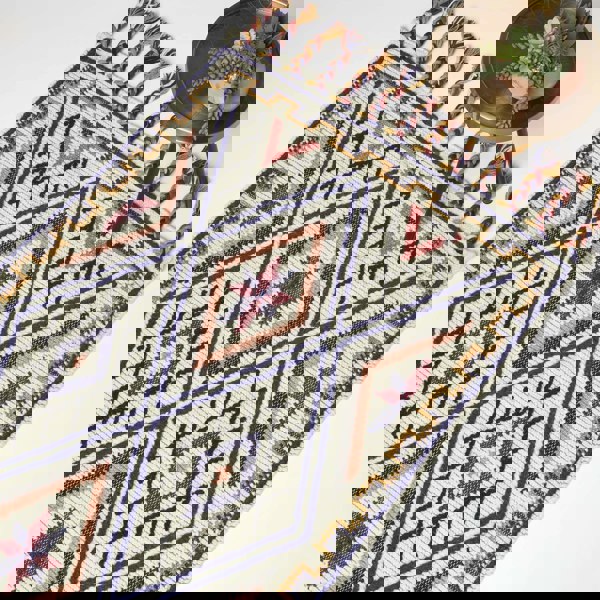 HOMESCAPES Goa Multi Colour Kilim Wool Rug