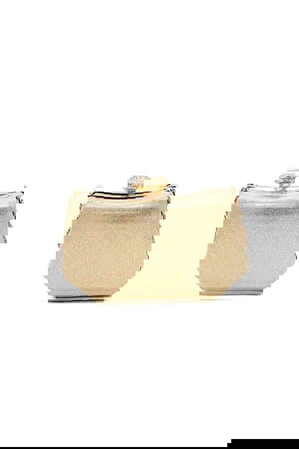 Pluspup Sparkling Evening Clutch Bag with Chain Strap and Jewel Clasp