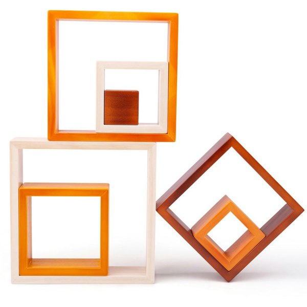 Bigjigs Toys Wooden Stacking Squares - 7 Pieces