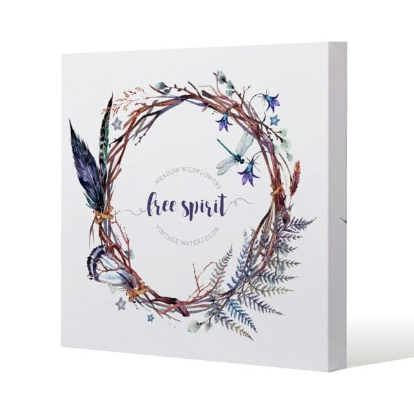 Benjamin Tate Design Watercolor Boho wreath (Canvas Print)