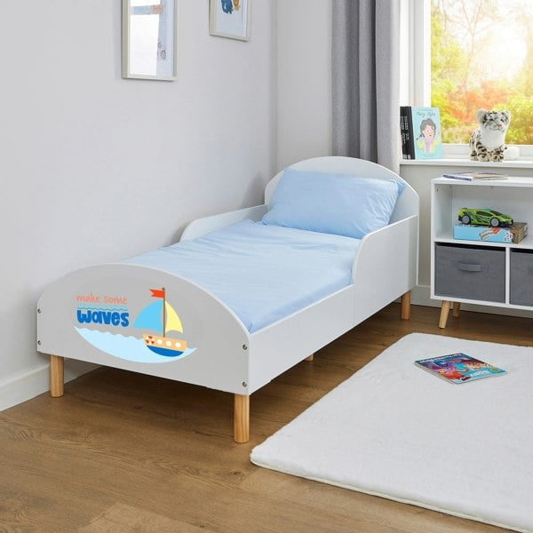 Liberty House Toys Kids White Toddler Bed – Make Some Waves