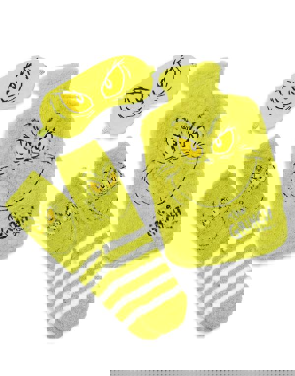 The Grinch Unisex Green Character Hot Water Bottle With Eye Mask and Socks (One Size)