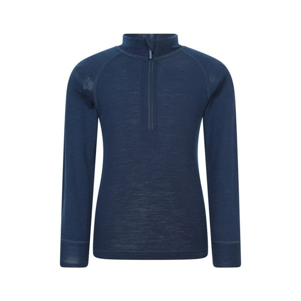Mountain Warehouse Childrens/Kids Merino Blend Half Zip Base Layer Top - Navy