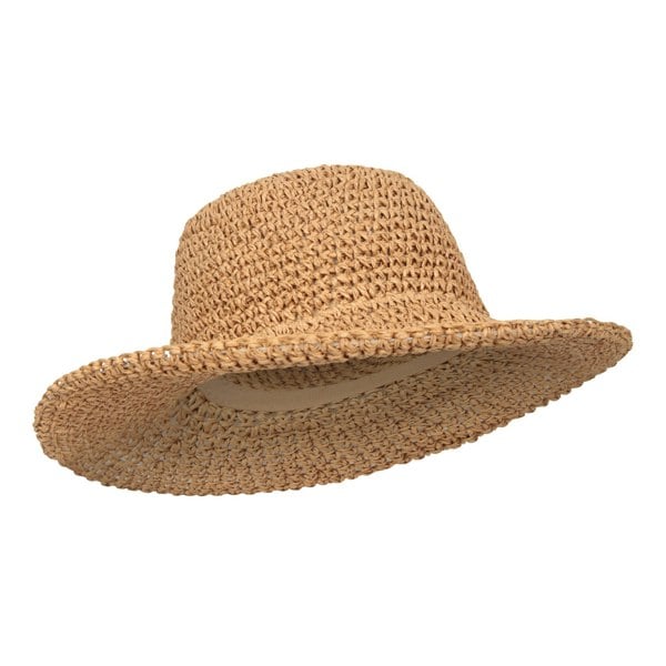 Mountain Warehouse Women's Straw Packable Sun Hat - Dark Beige