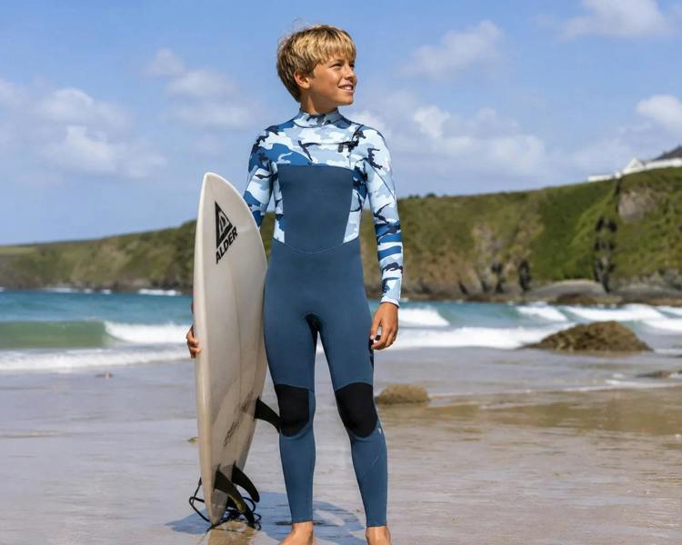 Alder Kids Comp CX Junior 4/3mm Chest Zip Camo Wetsuit