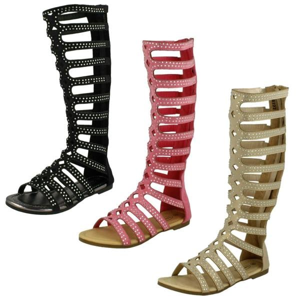 Spot On Girls Spot On Knee High Gladiator Sandals