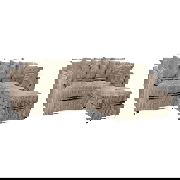 SQUAREBOXX Dylan Jumbo Cord 4 Seater Fabric Corner Sofa in Coffee