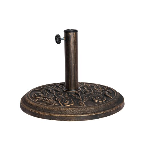 Samuel Alexander 9kg 45cm Bronze Cast Iron Effect Garden Patio Parasol Base with Rose Design