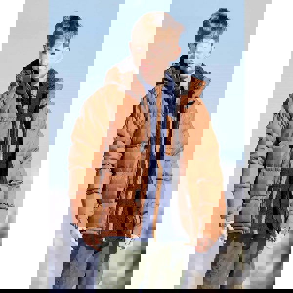 Mountain Warehouse Kids Snow Borg Lined Thermal Padded Jacket - Tan