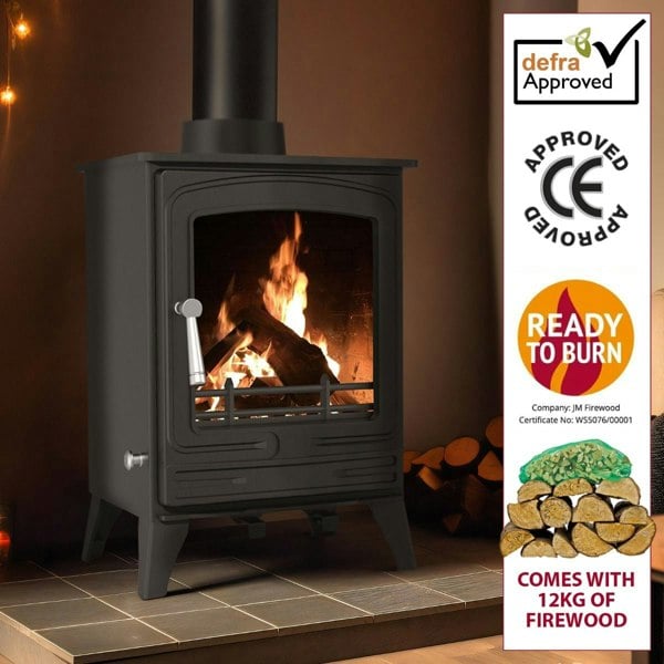 RoyalFire Royal Fire 5kW Steel Eco Multifuel Stove + Firewood Starter Kit